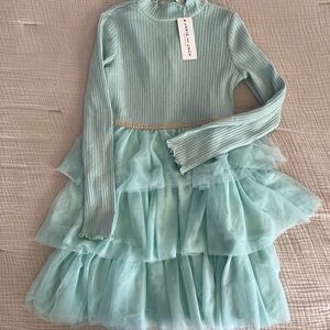 NWT Janie + Jack Long Sleeve Dress with Tulle Skirt